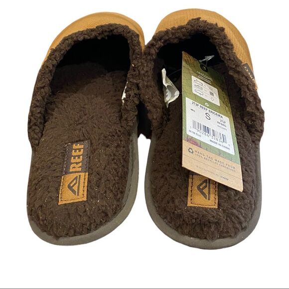 NEW with Tag  REEF Ericeira Men's Tan Brown Slip on Slippers S 6 7 - Picture 3 of 4